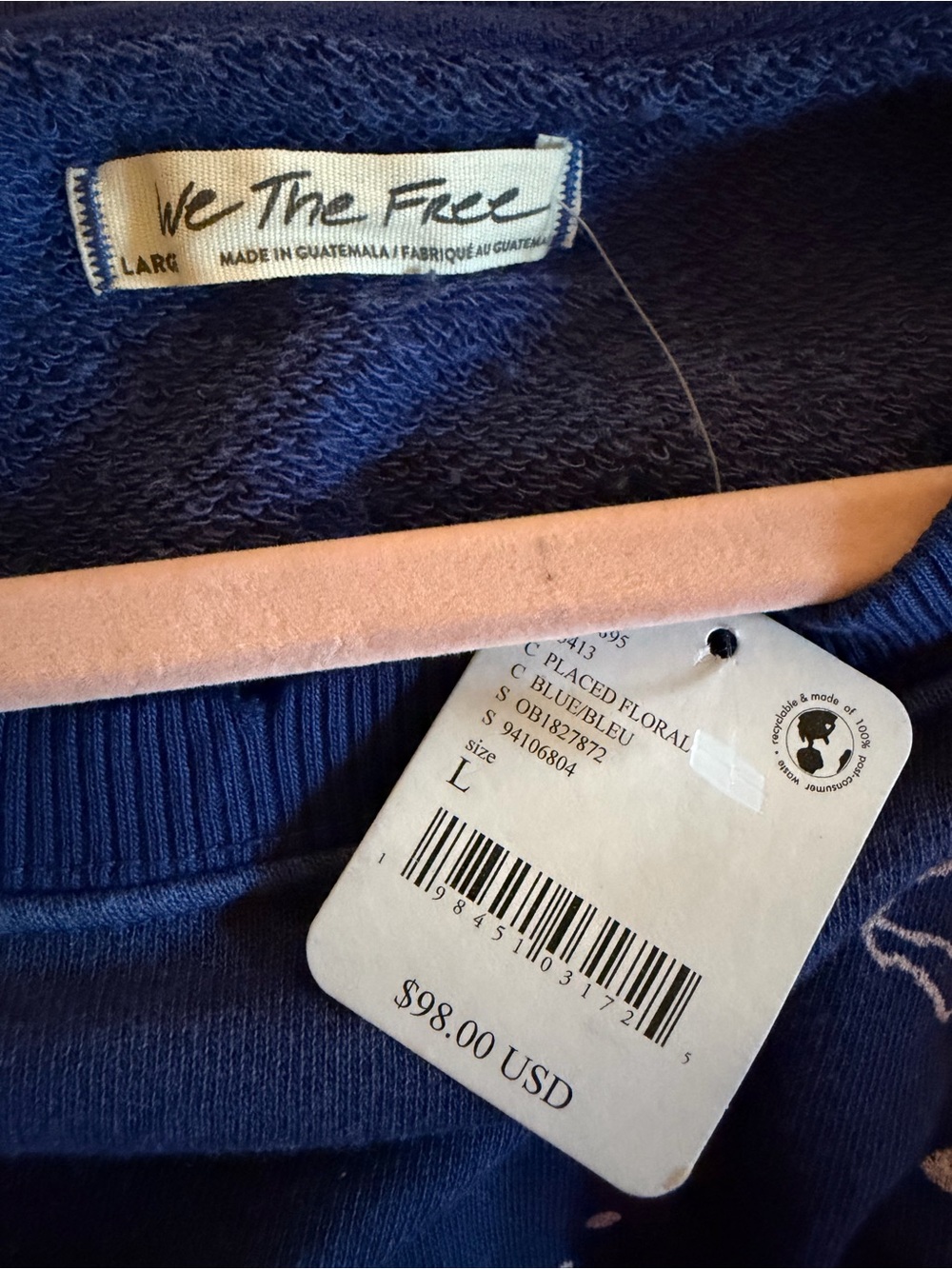 We The Free Navy Pullover with Floral Detail - Picture 4 of 4